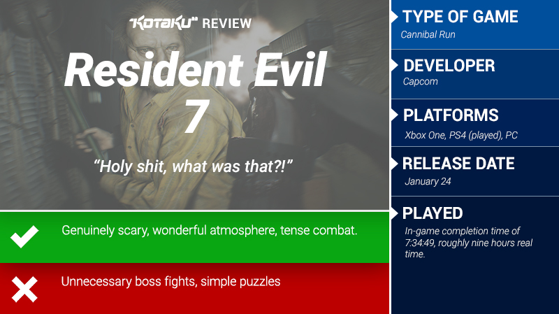 Illustration for article titled Resident Evil 7: The Kotaku Review